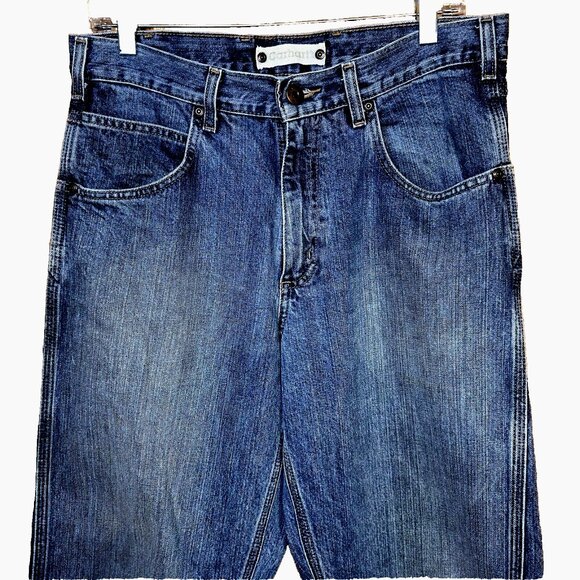 Carhartt Men’s Loose Fit Jeans 32x33 Blue Denim Workwear USA Cotton Vintage - Picture 4 of 7